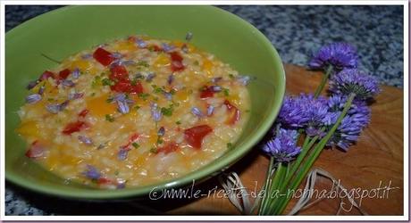 Risotto vegan fiorito con erba cipollina e peperoni (6)