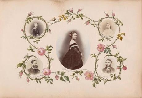 VICTORIAN LADIES' WORKS OF ART: photocollages.