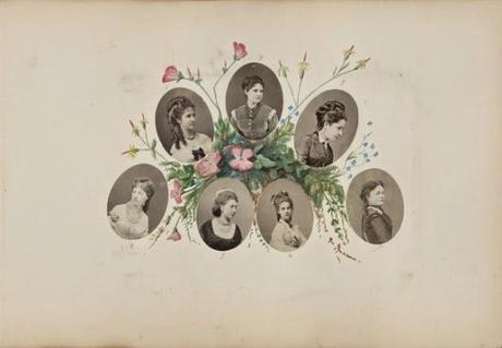 VICTORIAN LADIES' WORKS OF ART: photocollages.