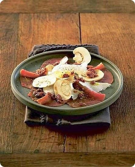 Carpaccio di manzo con funghi