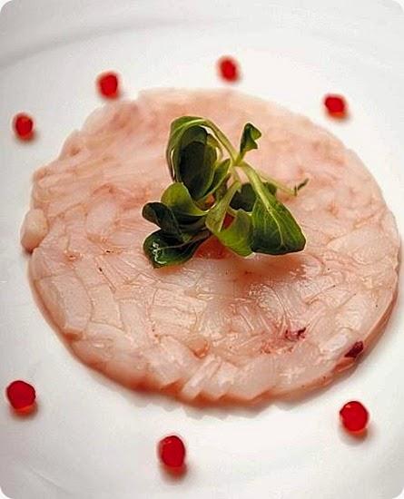 Carpaccio di calamari all’olio di lentischio