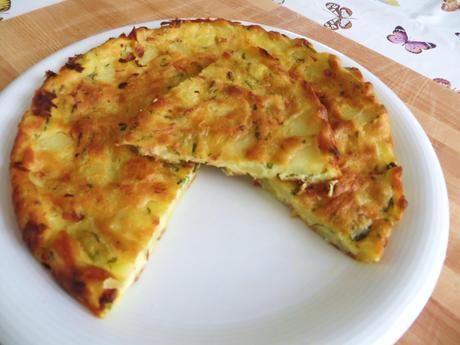 frittata di patate e scalogno al forno