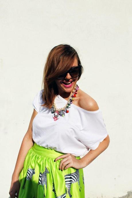 Outfit: Gonna verde e zebrette