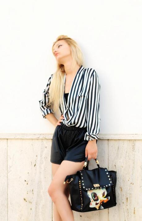 blusa asimmetrica righe outfit estate fashion blogger legs  Teresa Morone theFashiondiet petite 