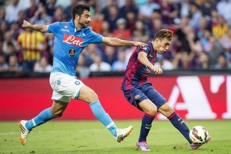 Blerim Dzemaili fa impazzire Napoli, 1-0 al Barcellona