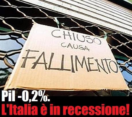 Italia in recessione. Governo bocciato.