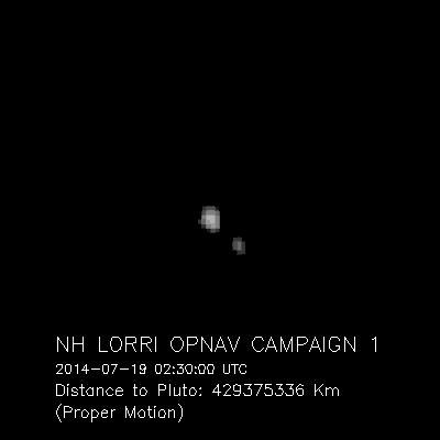 New Horizons LORRI - Plutone e Carote 19 24 luglio 2014
