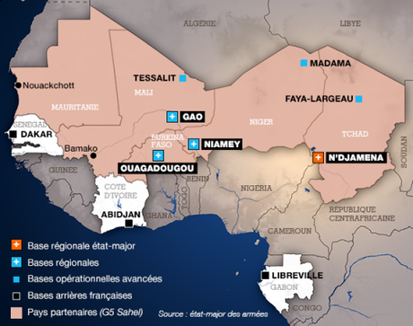 Operation Barkhane, dispositivo francese - Fonte: France 24