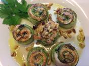 Rotolini coregone zucchine pinoli tostati sale affumicato