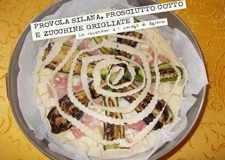 La mia cena: sfoglia con provola, cotto e zucchine grigliate!