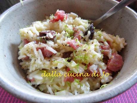 Riso basmati, carne salada olive e lime