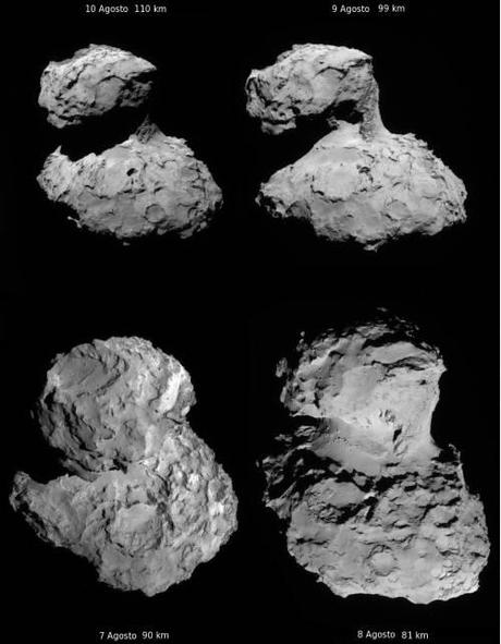 ESA Rosetta: 67P dal 7 al 10 agosto 2014