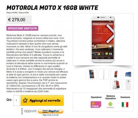 Motorola Moto X 16GB White Gli Stockisti Smartphone cellulari tablet accessori telefonia dual sim e tanto altro 600x515 Motorola Moto X disponibile a 279 euro da Glistockisti.it smartphone  Motorola Moto X 