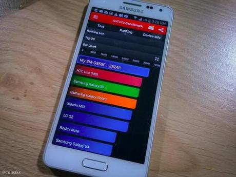 Galaxy Alpha 600x450 Galaxy Alpha: emerge online il primo benchmark AnTuTu smartphone  Samsung Galaxy Alpha samsung 