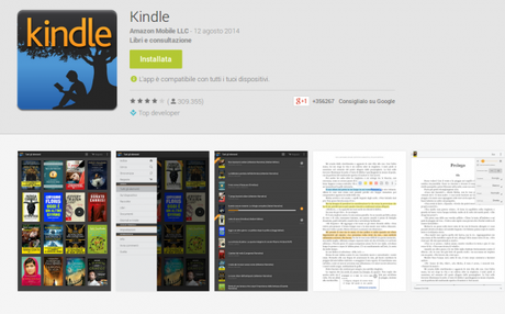 Kindle App Android su Google Play 600x374 Kindle per Android si aggiorna alla versione 4.6 applicazioni  kindle 