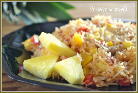 Riso basmati ananas pollo e peperoni