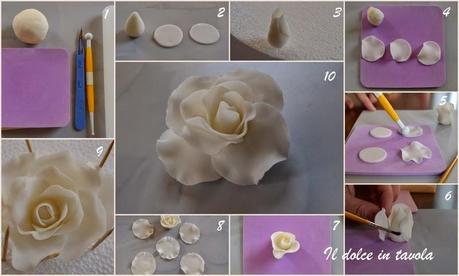 Tutorial rosa con gum paste