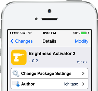 Brightness Activator 2: regolare la luminosità con una gesture di Activator!