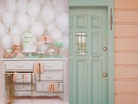 inspiration board: mint and peach