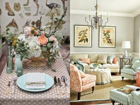 inspiration board: mint and peach