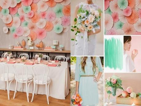 inspiration board: mint and peach