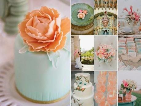 inspiration board: mint and peach