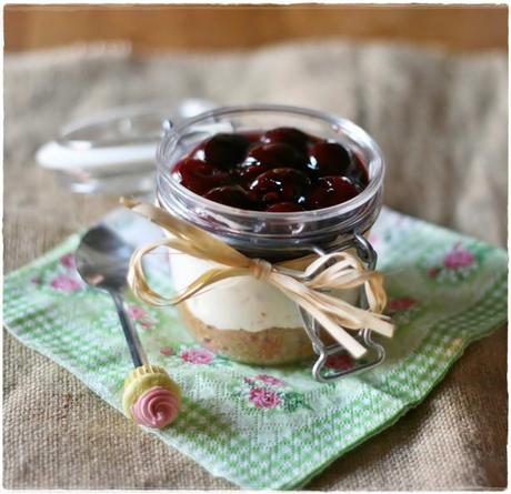 Cherry cheesecake in a jar 5