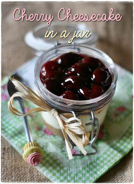 Cherry cheesecake in a jar 4