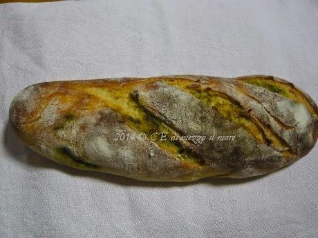 Baguette profumata al pesto di basilico