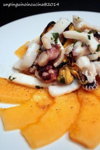 Melone allo zenzero con insalata di mare