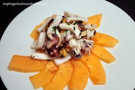 Melone allo zenzero con insalata di mare