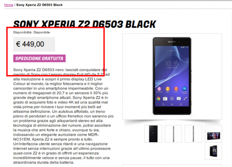 Sony Xperia Z2 Black Gli Stockisti Smartphone cellulari tablet accessori telefonia dual sim e tanto altro 600x432 Sony Xperia Z2 in offerta a 449 euro da Glistockisti.it smartphone  Sony Xperia Z2 