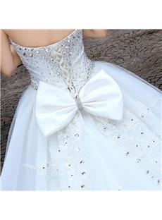 Luxurious A-Line Sweetheart Cathedral Train Lace & Bowknot Wedding Dress
