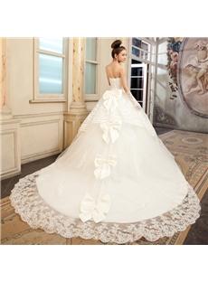 Terrific Ball Gown Strapless Floor-length Lace Wedding Dress