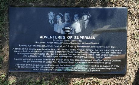 Targa commemorativa per George Reeves   Superman Jerry Siegel Jack Larson George Reeves Adventures of Superman 