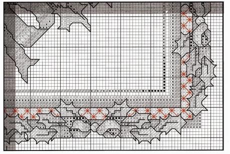 Schema a punto croce- cuscino con le stelle di Natale