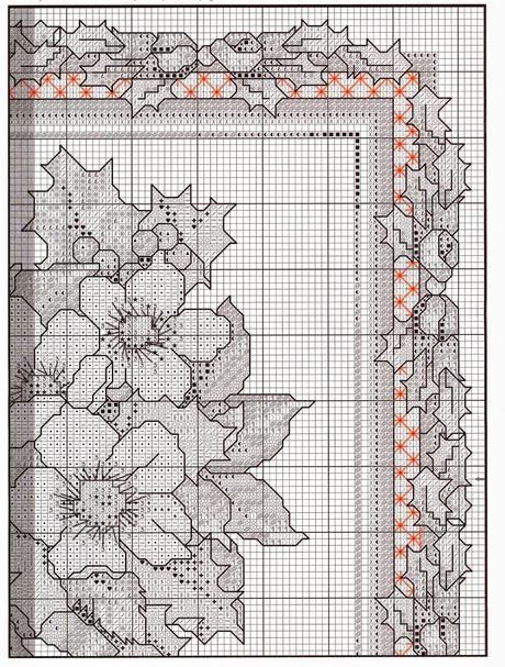 Schema a punto croce- cuscino con le stelle di Natale