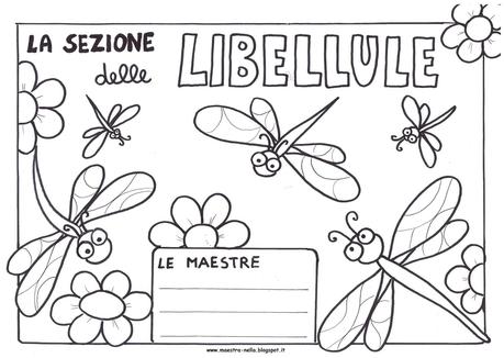 sezione delle libellule, delle lumache, delle crisalidi, delle api e delle farfalle