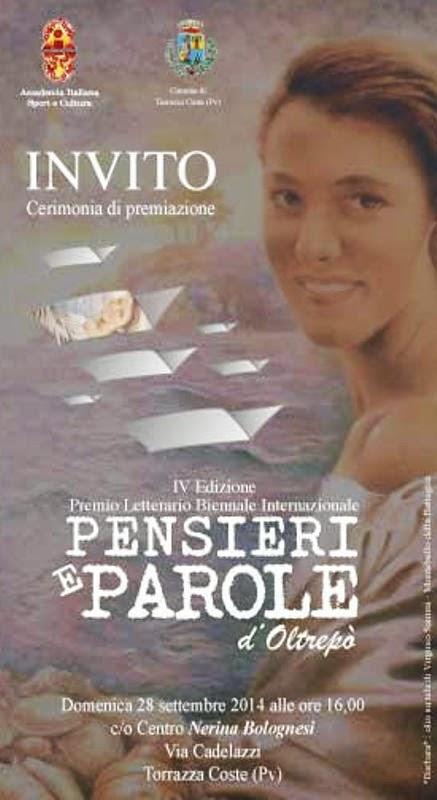 TORRAZZA COSTE (pv). A settembre la premiazione del Concorso Letterario “Pensieri e parole d’Oltrepò”: 17 vincitori, 4 sono i pavesi.