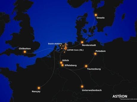 Le stazioni LOFAR in Europa. Crediti: ASTRON, The Netherlands