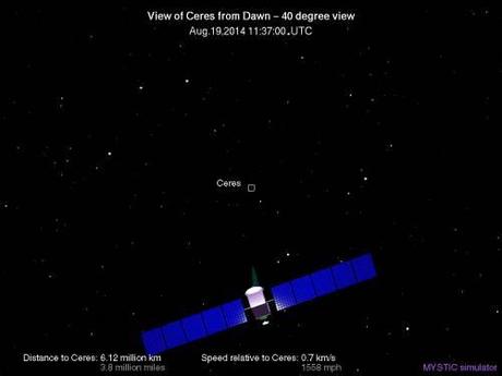 Cerere visto dalla sonda della NASA Dawn il 19 agosto 2014 - simulazione