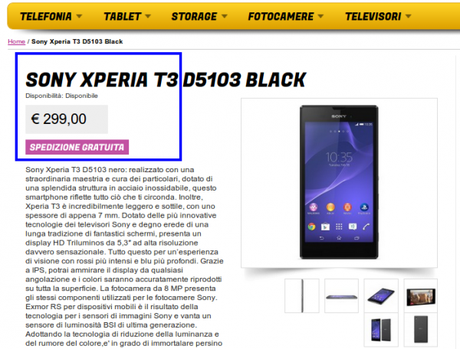 Sony Xperia T3 D5103 Black Gli Stockisti Smartphone cellulari tablet accessori telefonia dual sim e tanto altro 600x456 Sony Xperia T3 in offerta a 299 euro da Glistockisti.it smartphone  sony xperia t3 