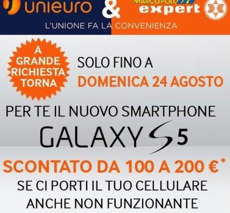 Promozione Samsung rottama il tuo smartphone: solo oggi 23 e domani 24 agosto da MarcoPolo e Unieuro uno sconto fino a 200 euro