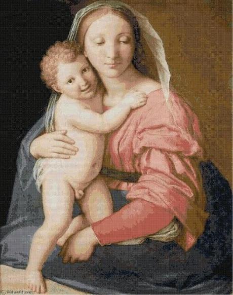 Schemi per il punto croce: Madonna con Bambino -(Giovanni Battista Salvi)