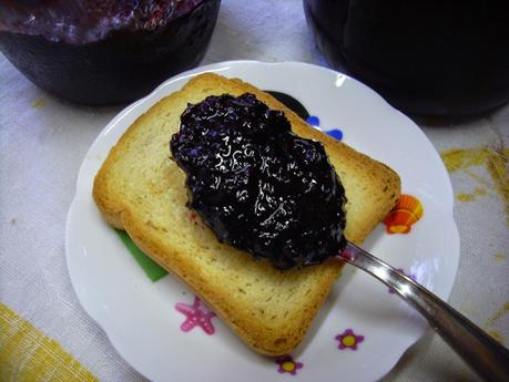 Una soffice torta farcita con crema al cioccolato e guarnita con more di rovo