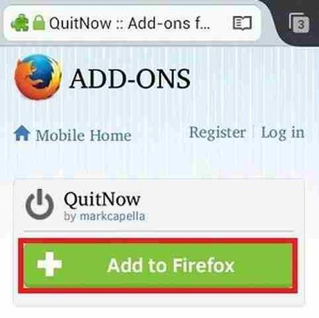 Firefox Android Come uscire dall' App Aggiungere comando Esci