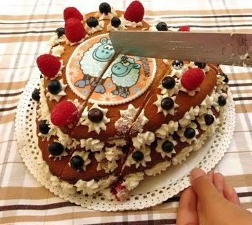 Ecco la torta per il Compleanno di Giulia ovvero la Hot Milk Sponge Cake a forma di cuore