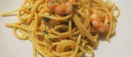 spaghetti e gamberi