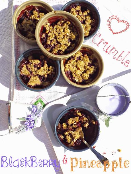 Blackberry & pineapple crumble (vegan approved)