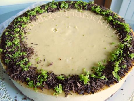 Lime and chocolate cheesecake